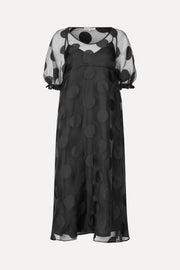 Stine Goya UK Puff Sleeve Long Dress Dress Dotted Black