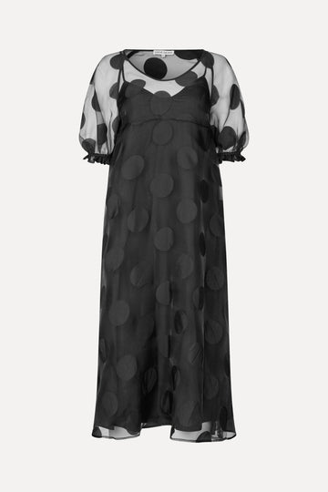 Stine Goya UK Puff Sleeve Long Dress Dress Dotted Black