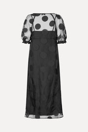 Stine Goya UK Puff Sleeve Long Dress Dress Dotted Black