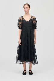 Stine Goya UK Puff Sleeve Long Dress Dress Dotted Black