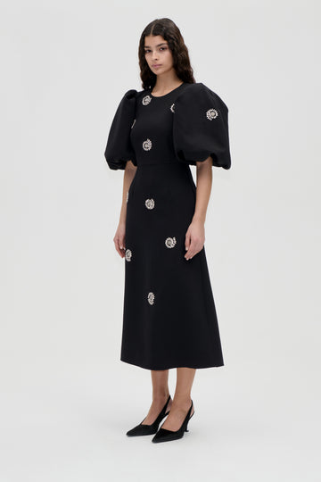 Stine Goya UK Puff Sleeve Midi Dress Dress Pearl Of Order