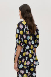 Stine Goya UK Puff Sleeve Peplum Top Top Morgensol Poppies
