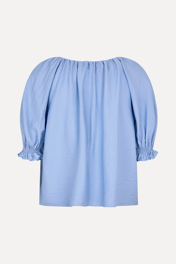 Stine Goya UK Puff Sleeve Top With Flower Details Top Bel Air Blue
