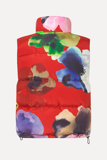 Stine Goya UK Puffer Vest Jacket Bloom In Red