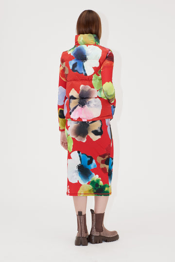 Stine Goya UK Puffer Vest Jacket Bloom In Red