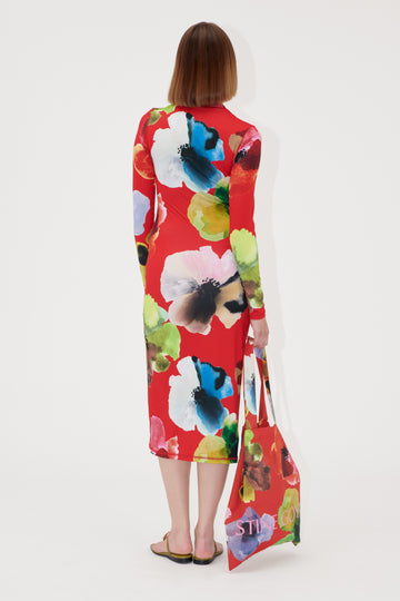 Stine Goya UK Pullover Long Sleeve Midi Dress Dress Bloom In Red