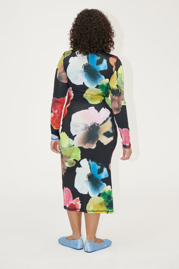 Stine Goya UK Pullover Long Sleeve Midi Dress Dress Watercolor Bloom