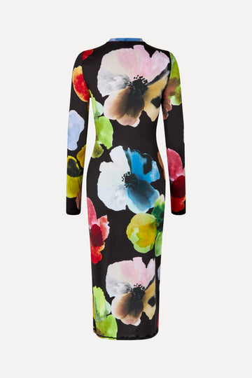 Stine Goya UK Pullover Long Sleeve Midi Dress Dress Watercolor Bloom