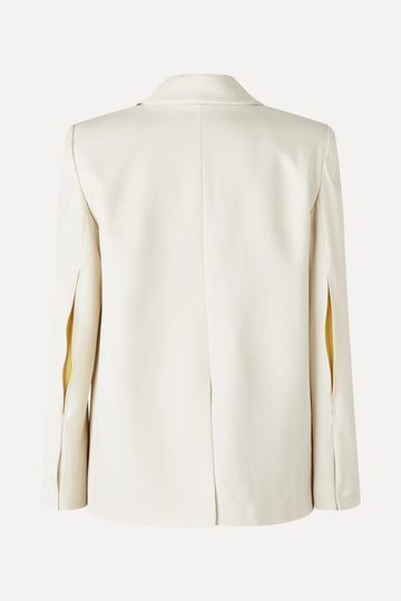 Stine Goya UK Relaxed Fit Slit Blazer Jacket Ivory / Cornsilk