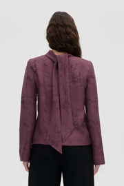 Stine Goya UK Relaxed Tie Neck Blouse Top Bordeaux