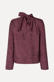 Stine Goya UK Relaxed Tie Neck Blouse Top Bordeaux