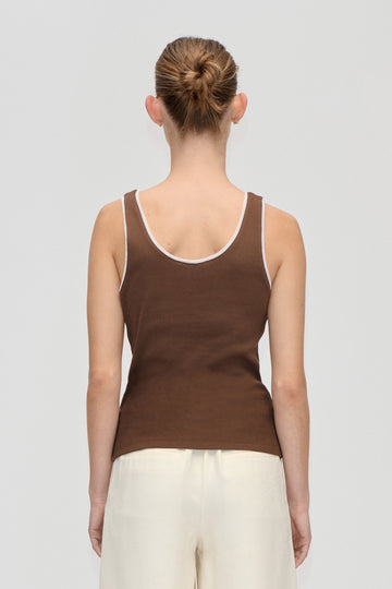 Stine Goya UK Rib Tank Top Top Chicory Coffee