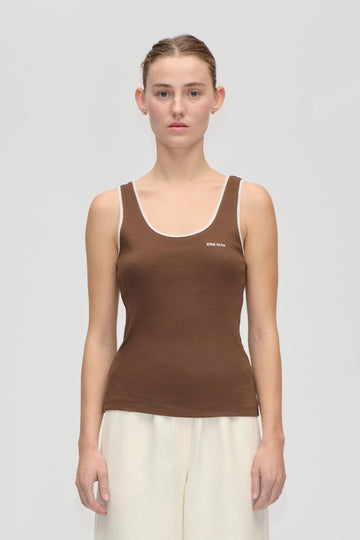 Stine Goya UK Rib Tank Top Top Chicory Coffee