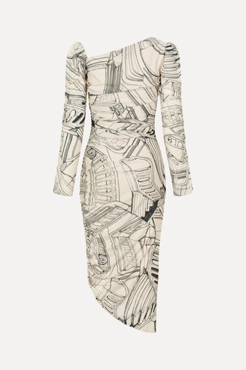 Stine Goya UK Rouched Midi Dress Dress Fineline Staircase