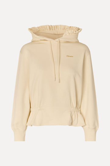 Stine Goya UK Ruffled Hoodie Sweatshirt Top Buttercream