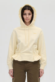 Stine Goya UK Ruffled Hoodie Sweatshirt Top Buttercream