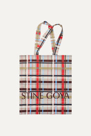 Stine Goya UK Cotton Tote Accessories Scarlet Grid
