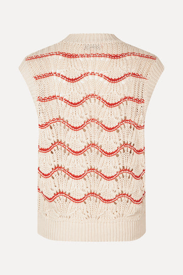 Stine Goya UK SGAsger Vest Knit Orange Waves