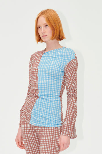 Stine Goya UK SGClementine Blouse Top Brown Check