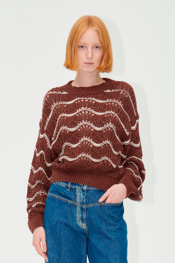 Stine Goya UK SGDirch Jumper Knit Cream Waves