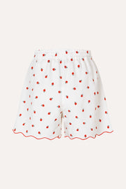 Stine Goya UK Scalloped Elasticated Waistband Shorts Shorts Red Poppy