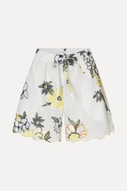 Stine Goya UK Scalloped Elasticated Waistband Shorts Shorts Wild Flowers Embroidery