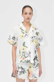 Stine Goya UK Scalloped Short Sleeve Shirt Shirt Wild Flowers Embroidery