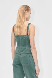 Stine Goya UK Scoopneck Pockets Vest Top Dark Green