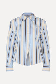 Stine Goya UK Sharp Hem Boxy Shirt Top Lightwave Stripes