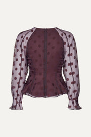 Stine Goya UK Sheer Peplum Top Top Polka