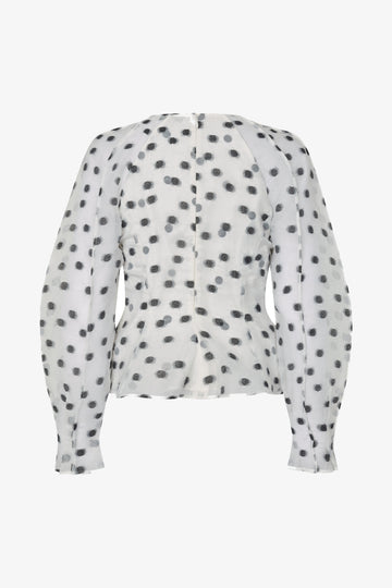 Stine Goya UK Sheer Peplum Top Top Flower Polka Dot