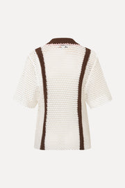 Stine Goya UK Short Sleeve Bowling Polo Knit Baseball Stripes