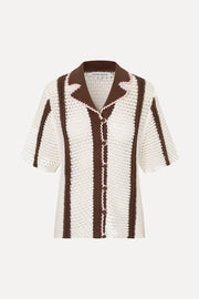 Stine Goya UK Short Sleeve Bowling Polo Knit Baseball Stripes