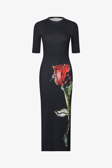 Stine Goya UK Short Sleeve Crewneck Midi Dress Dress The Rose