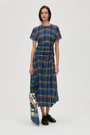 Stine Goya UK Short Sleeve Gathered Midi Dress Dress Crosschecks