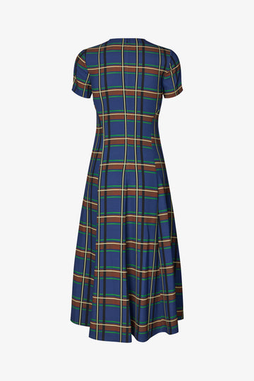 Stine Goya UK Short Sleeve Gathered Midi Dress Dress Crosschecks
