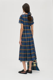Stine Goya UK Short Sleeve Gathered Midi Dress Dress Crosschecks