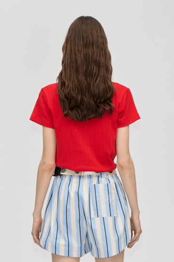 Stine Goya UK Short Sleeve Relaxed T-Shirt Top Velocity Red