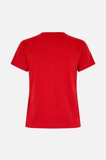 Stine Goya UK Short Sleeve Relaxed T-Shirt Top Velocity Red