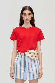 Stine Goya UK Short Sleeve Relaxed T-Shirt Top Velocity Red
