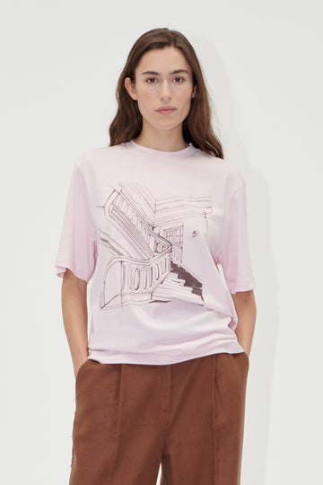 Stine Goya UK Short Sleeve T-shirt Top Staircase