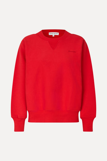 Stine Goya UK Side Panel Sweatshirt Top Fiery Red