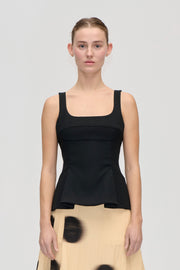 Stine Goya UK Sleeveless Fitted Waist Top Top Black