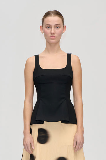Stine Goya UK Sleeveless Fitted Waist Top Top Black