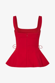 Stine Goya UK Sleeveless Fitted Waist Top Top Ruby Red
