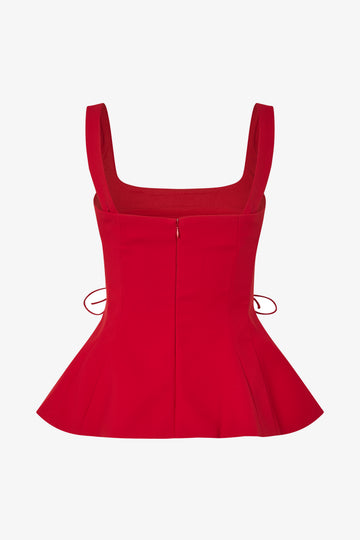 Stine Goya UK Sleeveless Fitted Waist Top Top Ruby Red