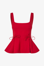 Stine Goya UK Sleeveless Fitted Waist Top Top Ruby Red