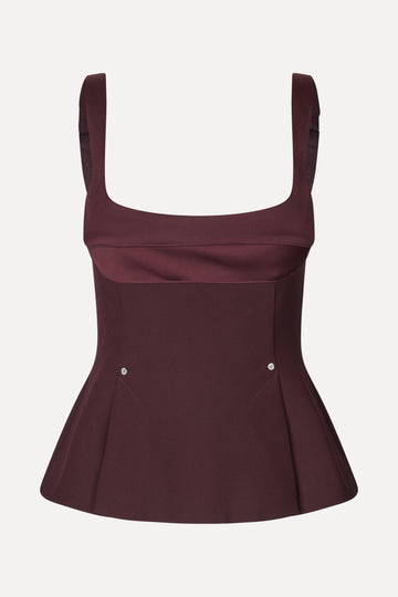 Stine Goya UK Sleeveless Fitted Waist Top Top Aubergine