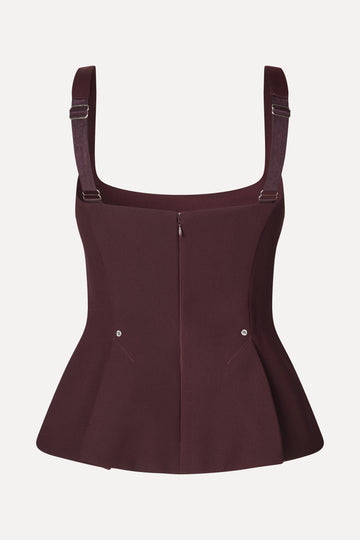 Stine Goya UK Sleeveless Fitted Waist Top Top Aubergine
