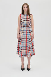 Stine Goya UK Sleeveless Gathered Midi Dress Dress Scarlet Grid
